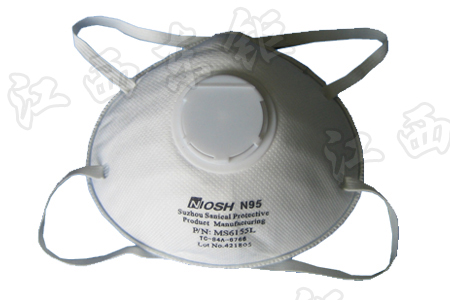 6155L头戴式带阀口罩